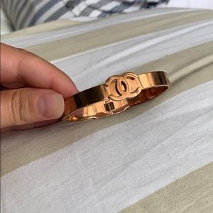 Rose Gold C Logo Hinge Bracelet / Bangle